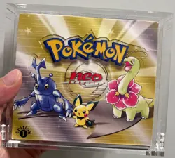 Neo Genesis 1st Edition EMPTY Booster Box, No Cards, W/ Acrylic Case, Minty - Image 1