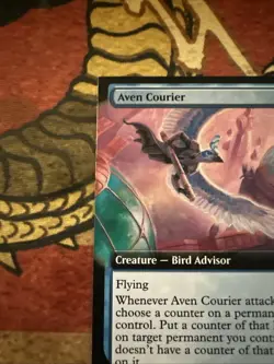 Mtg Magic Commander Full Art Aven Courier Misprint Error Square Corner Card - Image 2