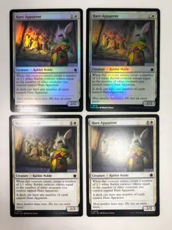 FDN Hare Apparent 0015 x4 lot 2x foil 2x non-foil playset NM MTG Magic Gathering - Image 1