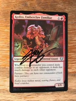 Magic the Gathering MTG foil Kediss, Emberclaw Familiar Commander signed NM - Image 2