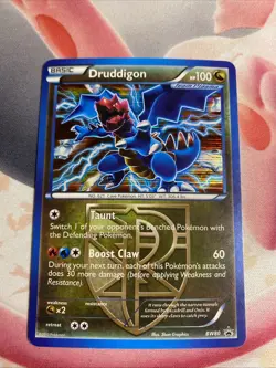 Pokemon Druddigon BW80 Promo Holo Rare MP Trading Card Game - Image 1