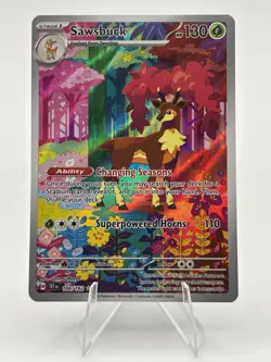 Sawsbuck 166/162 SV05: Temporal Forces Holo (Pokemon TCG) FULL ART - Image 1