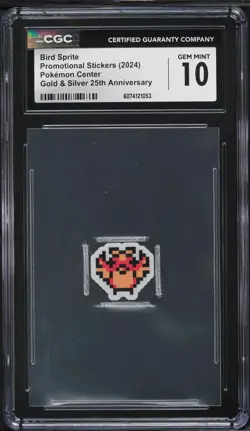 22024 Pokemon Stickers Center Gold & Silver 25th Anniversary Bird Sprite CGC 10 - Image 1