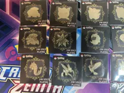 Pokemon 24k Gold Plated Stickers SEALED Lot All Mint Gengar Mewtwo Pikachu More - Image 2