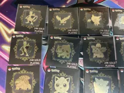 Pokemon 24k Gold Plated Stickers SEALED Lot All Mint Gengar Mewtwo Pikachu More - Image 5