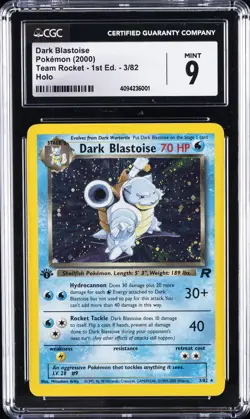 2000 POKEMON TEAM ROCKET 1ST EDITION DARK BLASTOISE CGC 9 - Image 1