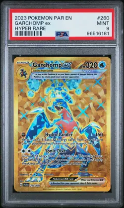 2023 POKEMON PAR EN-PARADOX RIFT HYPER RARE #260 GARCHOMP EX PSA 9 - Image 1