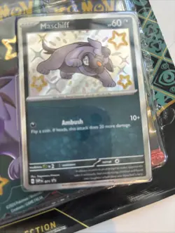 Pokemon TCG Paldean Fates Tech Sticker Collection 3 Packs - Maschiff Promo - Image 3