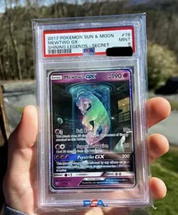 2017 POKEMON SUN & MOON SHINING LEGENDS SECRET #78 MEWTWO GX PSA 9 - Image 1