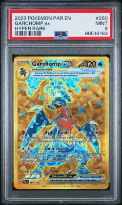 2023 POKEMON PAR EN-PARADOX RIFT HYPER RARE #260 GARCHOMP EX PSA 9 - Image 1