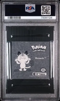 1999 POKEMON STICKERS SER 1 BONUS PRISM STICKERS #PR10 MEOWTH PSA 10 - Image 2