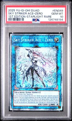 Yu-Gi-Oh! Sky Striker Ace=Zero DUAD-EN049 - Starlight Rare 1st Ed - PSA 10 - Image 1