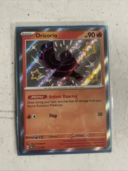 Oricorio Pokemon TCG Paldean Fates 2024 NM Shiny Holo Rare Card 113/091, NM - Image 1
