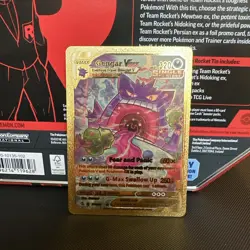 Pokemon Gengar VMAX 320hp Gold Foil Fan Art Collector Card TCG - Image 1