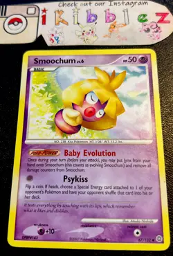 Smoochum 67/132 LP Non Holo Secret Wonders Baby Pokemon Card! - Image 1