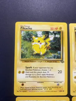 Pikachu & Raichu Set of (4) Pokemon WOTC Cards Base Set 2 HOLO Jungle Fossil LP - Image 2