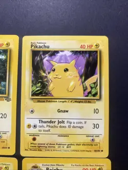 Pikachu & Raichu Set of (4) Pokemon WOTC Cards Base Set 2 HOLO Jungle Fossil LP - Image 3