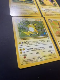 Pikachu & Raichu Set of (4) Pokemon WOTC Cards Base Set 2 HOLO Jungle Fossil LP - Image 5