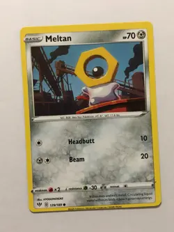 Pokemon Card Darkness Ablaze Miscut Error Meltan 129/189 - Image 1