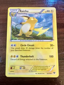 Pokemon TCG Trading Card 2014 XY Base Set -- Raichu 43/146 Holo - Image 1
