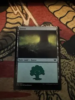 Mtg Magic Commander 2015 Forest Misprint Error Miscut Card - Image 1