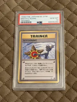 1998 Pokemon Japanese Gym Trainer Misty's Tears PSA 10 GEM MINT Banned Card - Image 1