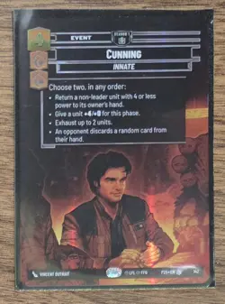 Cunning - Sector Qualifier Silver Pack Card - Star Wars Unlimited - Image 1