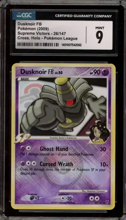 Pokemon Dusknoir Supreme Victors League Crosshatch Rev Holo Rare Promo #26 CGC 9 - Image 1