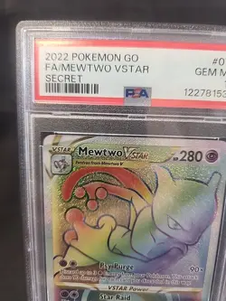 2022 POKEMON GO SECRET #079 FULL ART/MEWTWO VSTAR PSA 10 - Image 2