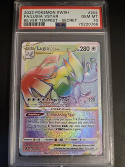 2022 Pokemon SWSH Silver Tempest Lugia VSTAR 202 PSA 10 GEM MT - Image 1