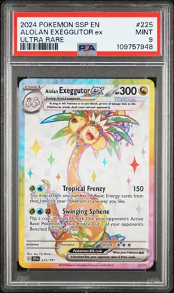 2024 POKEMON SSP EN-SURGING SPARKS ULTRA RARE #225 ALOLAN EXEGGUTOR EX PSA 9 - Image 1