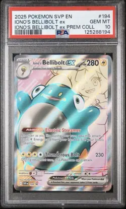 2025 POKEMON SVP EN-SV BLACK STAR PROMO #194 IONO'S BELLIBOLT EX PSA 10 - Image 1
