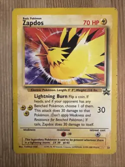 Zapdos - Pokemon Wizard's Black Star Promos #23 - Vintage Promo WOTC Card HP - Image 1