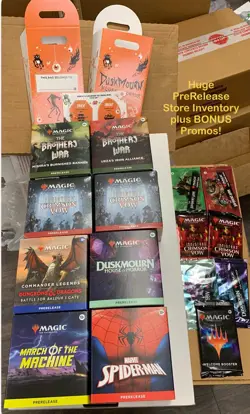 Magic The Gathering PreRelease Kit BOX LOT + BONUS store mtg Promo Cards & Packs - Image 1