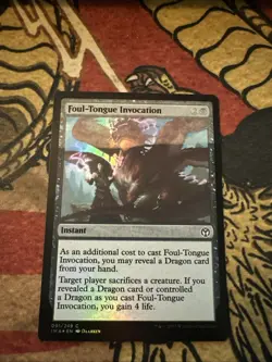 Mtg Magic Iconic Masters Foul-tounge Invocation Missing Ink Misprint Error Card - Image 1