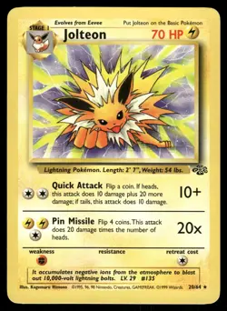 Jolteon MP 20/64 Jungle Pokemon Card - Image 1