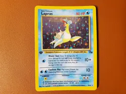 Lapras 10/62 Holo Rare 1st Edition- 1999 Pokemon TCG: Fossil WOTC Card Vintage - Image 1