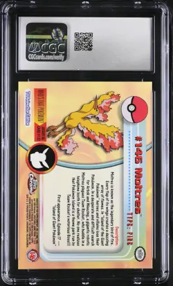 CGC 10 GEM MINT Moltres Topps 2000 Chrome Series 2 146 Chrome Pokemon Card - Image 2