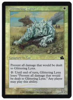 Glittering Lynx 2000 Prophecy SHIFTED FOIL MISPRINT White Creature MTG NM AZ4 - Image 1