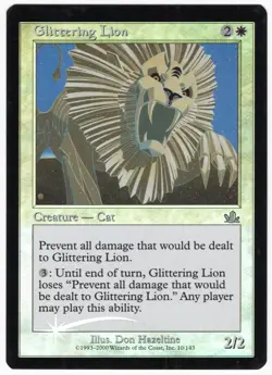 Glittering Lion 2000 Prophecy SHIFTED FOIL MISPRINT White Creature MTG NM AZ1 - Image 1