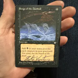 Vintage Rare 95 MTG Magic The Gathering Songs Of The Damned Signed Pete Venters - Image 1