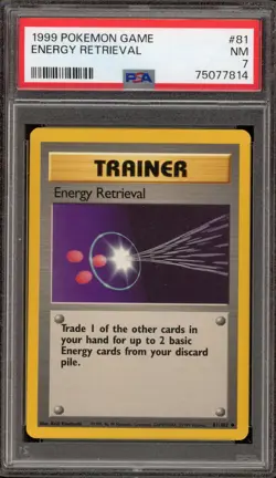 Pokemon Energy Retrieval Base Set Unlimited #81 PSA 7 - Image 1