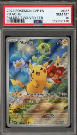 Pokemon Pikachu Paldea Evolved ETB Promo SVP EN 027 PSA 10 Gem Mint - Image 1
