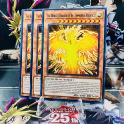 3x Yugioh Playset The Winged Dragon of Ra - Immortal Phoenix MZTM-EN074 Rare NM - Image 1