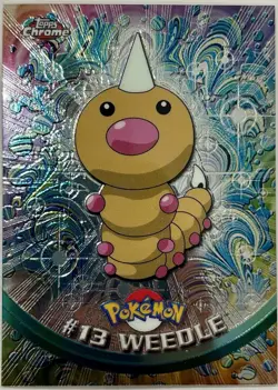 WEEDLE #13, Series 1 - 2000, Topps TV Animation Edition Chrome Pokemon Card - Image 2