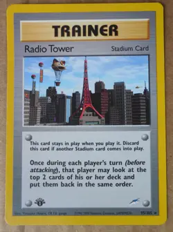Radio Tower 95/105 Rare Non-Holo 1st Edition Trainer Neo Destiny Pokemon Card LP - Image 1