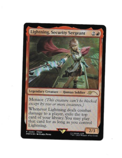 MTG Magic Final Fantasy Lightning, Security Sergeant P 0002 PRM EN Foil card NM - Image 1