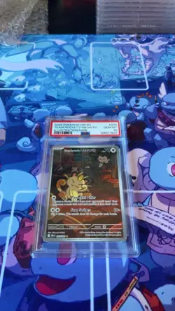 Team Rockets Meowth Destined Rivals Illustration Card 203/182 PSA 10 - Image 1