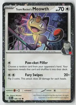 Team Rocket's Meowth (Cosmos Holo) 149/182 - Miscellaneous Cards & Products Holo - Image 1