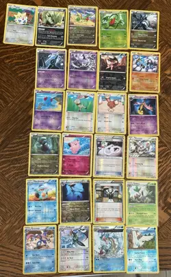 Lot Of 25 2011-2016 Black White XY Plasma Era Pokemon Holo And Reverse Holo Card - Image 1